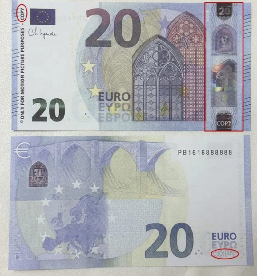 Euros Props copy replica notes €1000